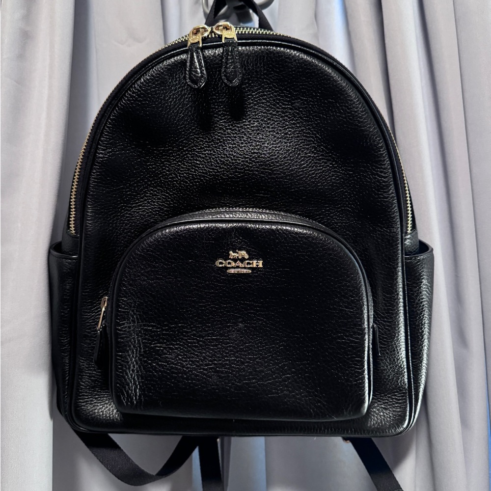 Coach Court Pebbled Leather Backpack